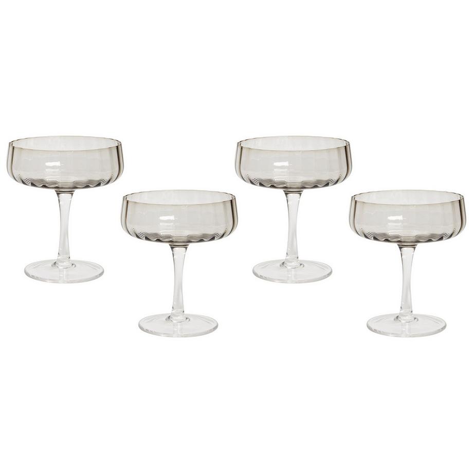 Set di 4 coppe da champagne en Vetro Retrò QUARTZ