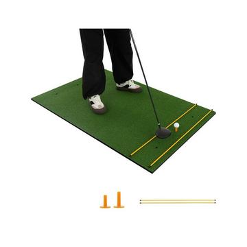 Tappetino da golf 3 in 1 con erba sintetica, 2 tee da golf, 2 picchetti di allineamento e 6 fori preforati, 152 x 92 cm