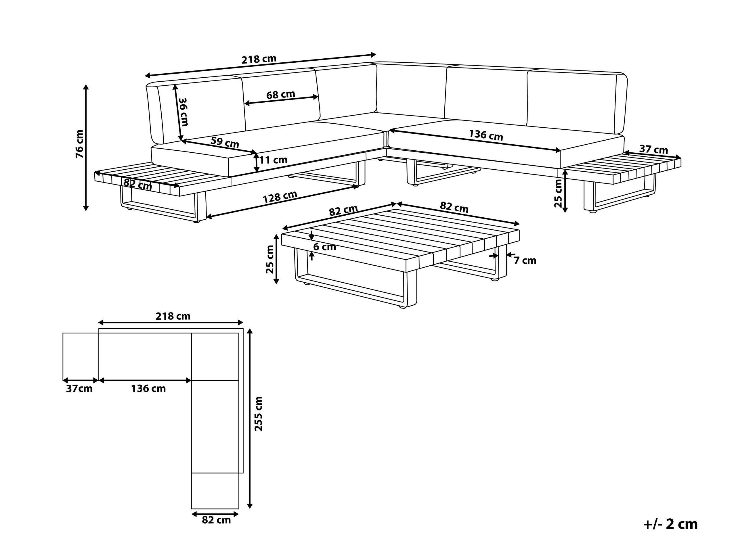 Beliani Salotto da giardino en Legno d'acacia certificato FSC® Moderno MYKONOS  