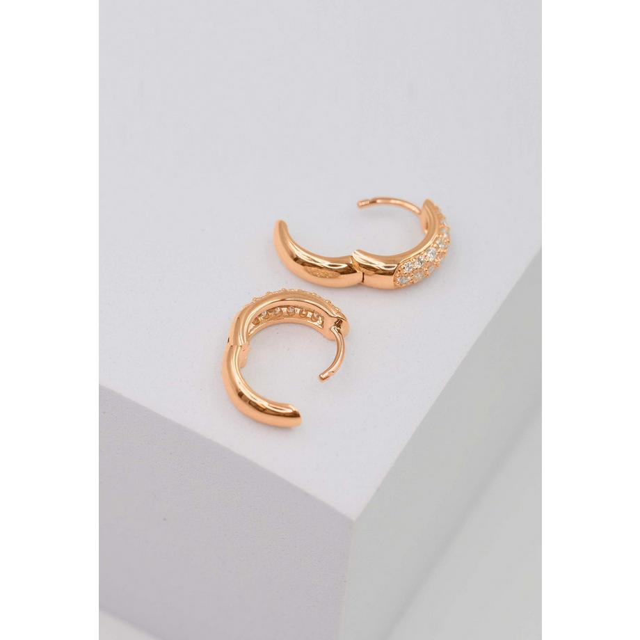 MUAU Schmuck  Creolen Rotgold 750 Brillanten 0.47ct. Scharnier 12mm 