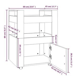 VidaXL carrello da cucina Legno multistrato  