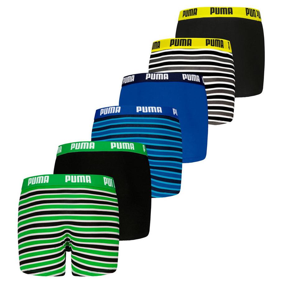 PUMA  Boxer Ragazzi Confezione da 6 Vestibilità confortevole-Everyday Striped Boxers ECOM 6P 