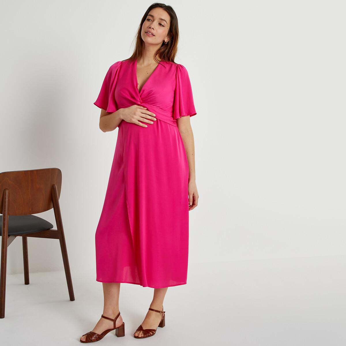 Image of Umstandskleid Aus Satin Damen Rosa 42