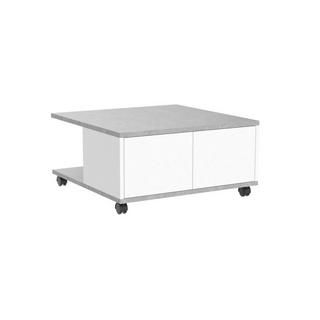 Calicosy Table Basse sur Roulettes 2 Tiroirs 2 Niches L70 cm - Twin  