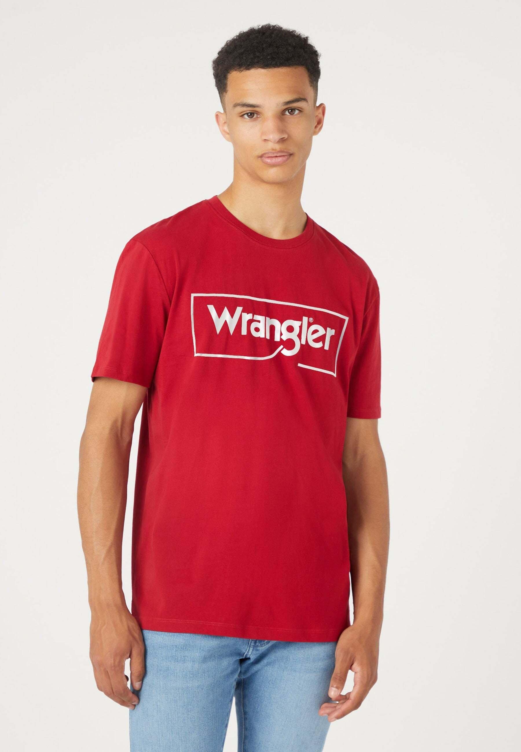 Image of T-shirt Frame Logo Herren Rot Bunt M