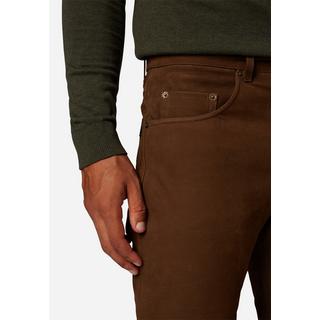 RICANO  Pantalon en cuir pour hommes RT-101 en style 5 poches et en cuir nubuck de buffle robuste - Coupe droite 