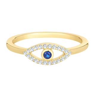 Glanzstücke München  Ring Sterling Silber gelbgold Zirkonia weiß blau 