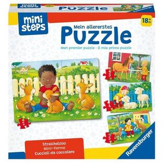 Ravensburger  Ravensburger ministeps 4169 Mein allererstes Puzzle: Streichelzoo - 4 erste Puzzles mit 2-5 Teilen, Spielzeug ab 18 Monate 