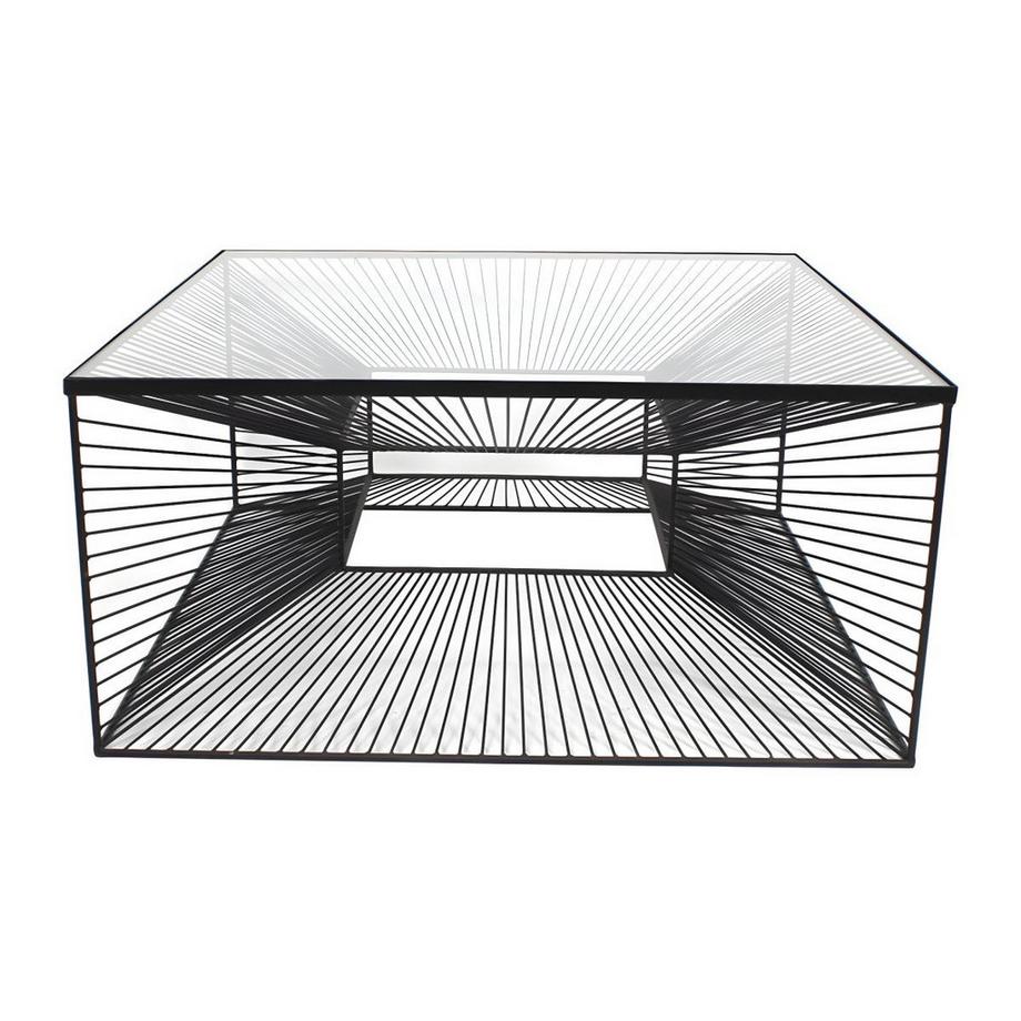 Vente-unique Table basse CLARENCE Verre Métal filaire  