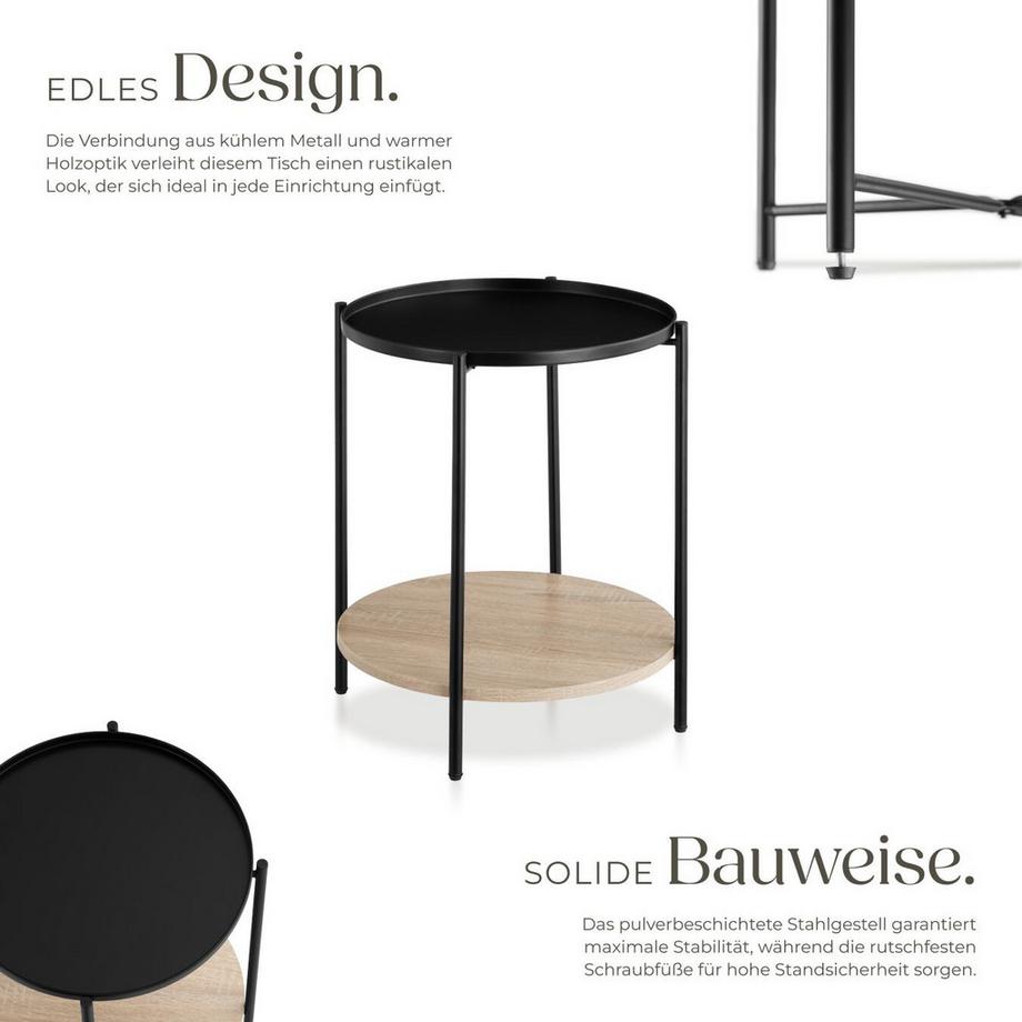 Tectake Table d'appoint SUNDERLAND style industriel  