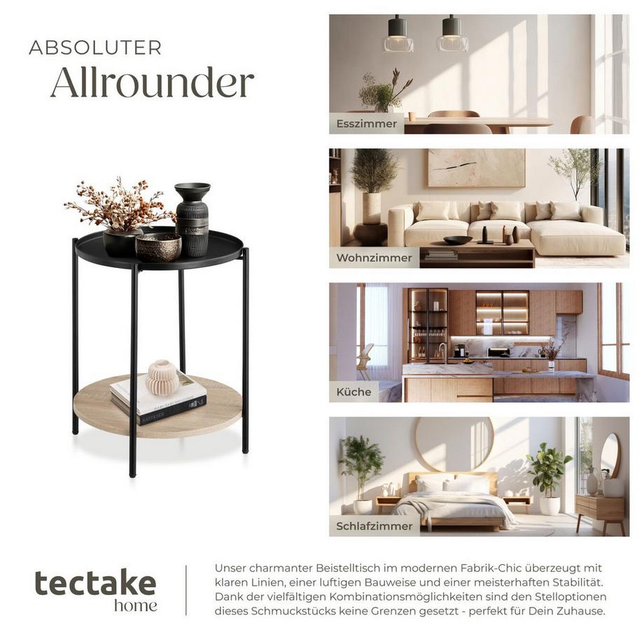 Tectake Table d'appoint SUNDERLAND style industriel  