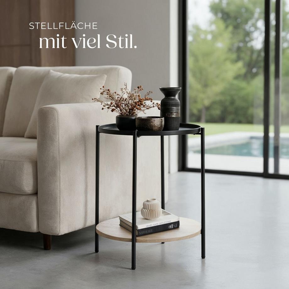 Tectake Table d'appoint SUNDERLAND style industriel  