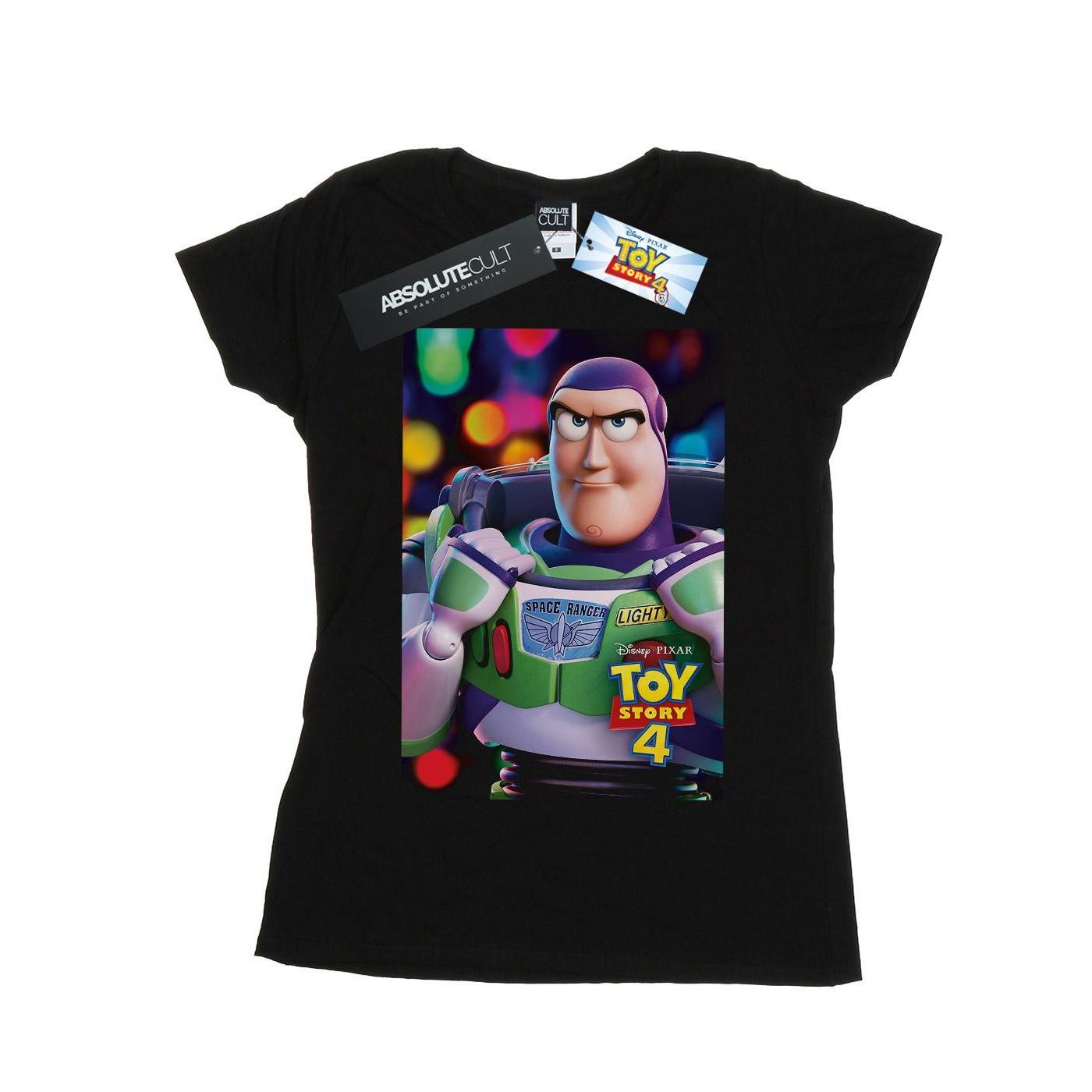 Image of Toy Story 4 Buzz Lightyear Poster Tshirt Damen Schwarz XL