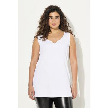 Débardeur en jersey côtelé, col tunisien et bords non cousus