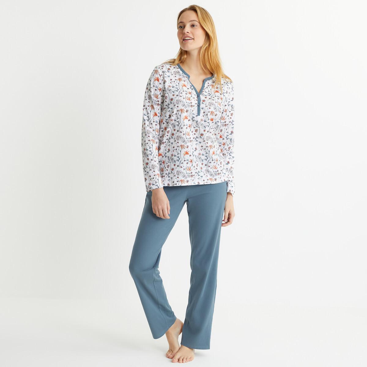 Image of Bedruckter Pyjama Mit Langen Ärmeln Damen Multicolor 33/34