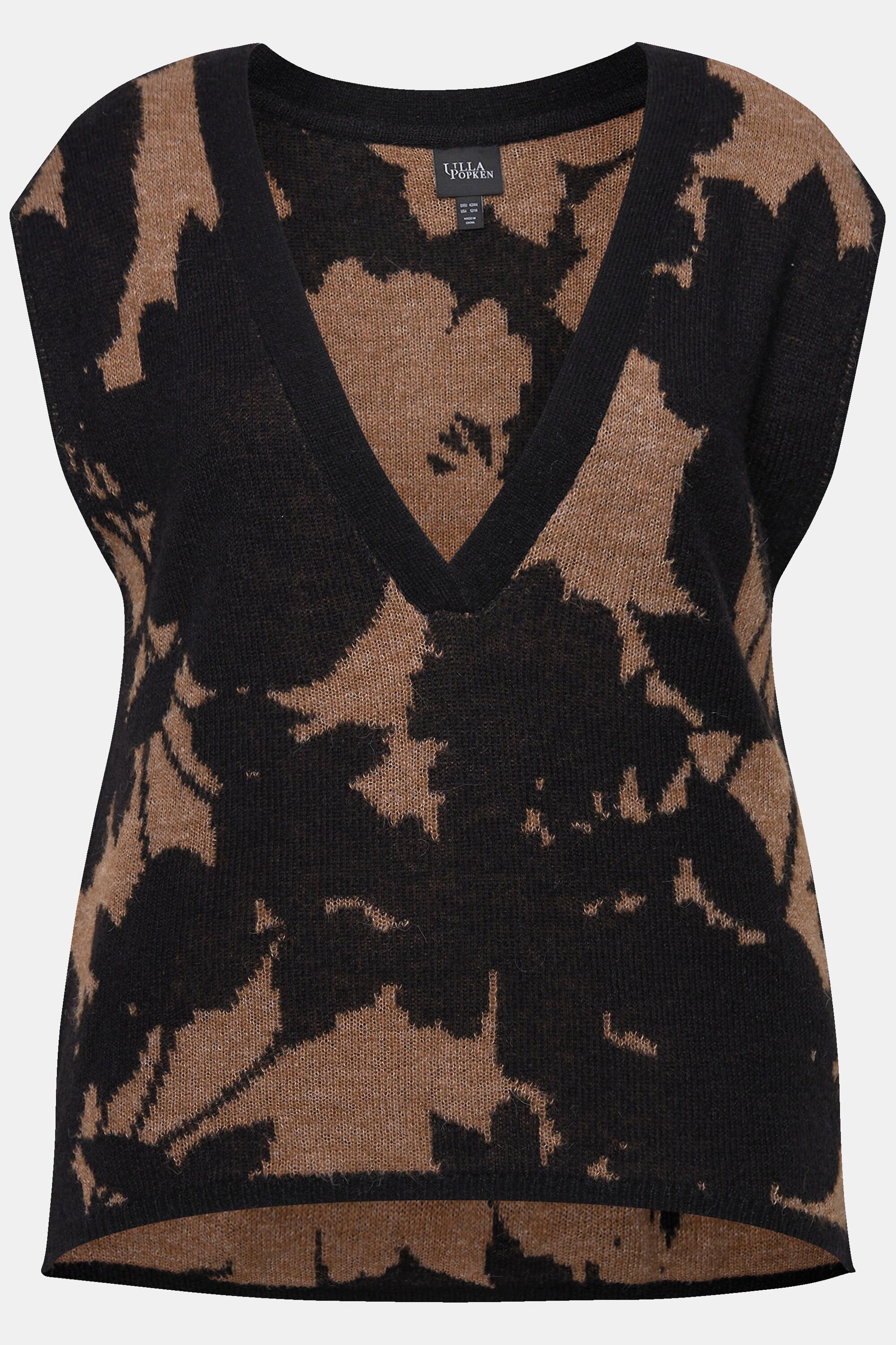 Ulla Popken  Gilet smanicato in jacquard con scollo a V 