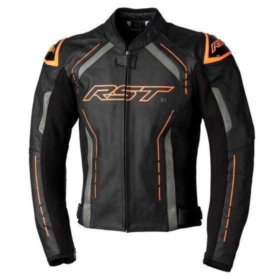 Image of Motorrad-lederjacke S1 Ce Unisex Schwarz / Orange S