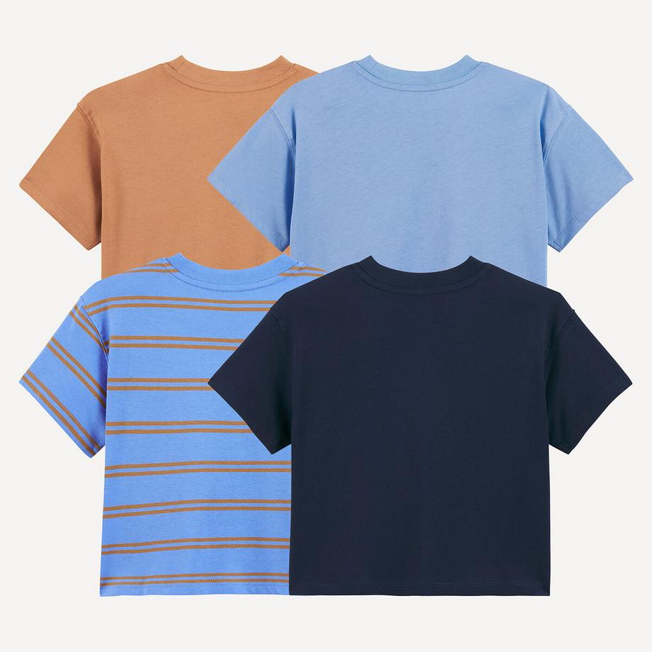 La Redoute Collections  Lot de 4 T-shirts col rond à manches courtes 