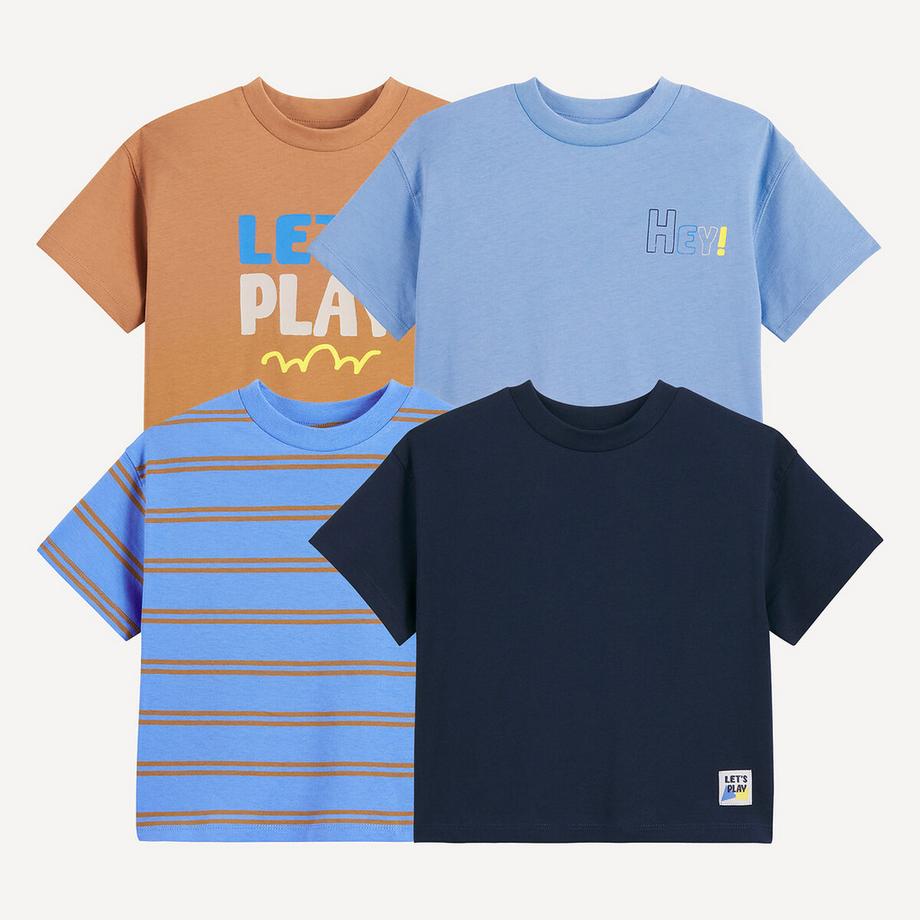 La Redoute Collections  Lot de 4 T-shirts col rond à manches courtes 