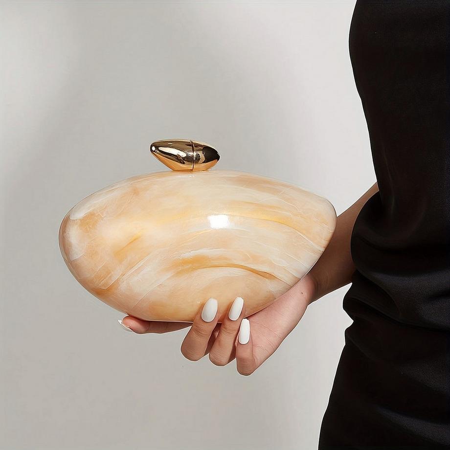 Only-bags.store Elegante Marmortasche mit Magnetverschluss und abnehmbarer Kette  