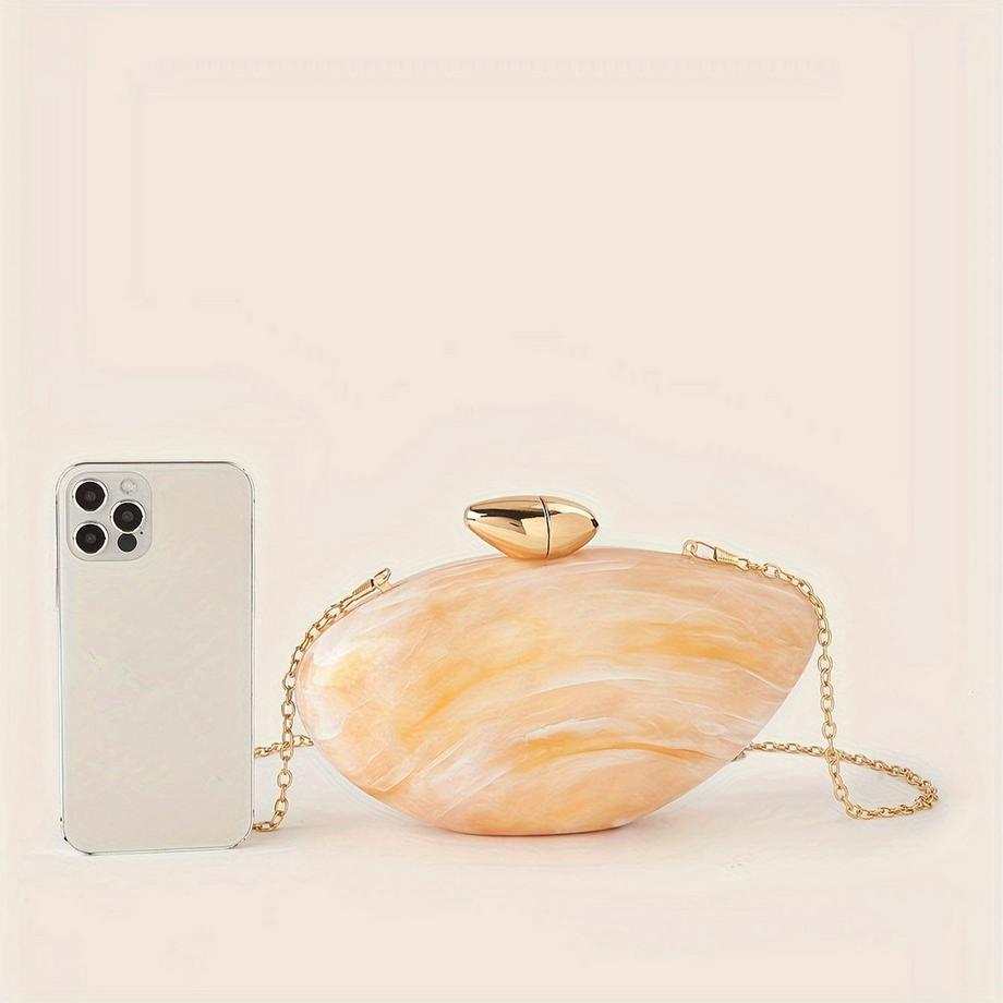 Only-bags.store Elegante Marmortasche mit Magnetverschluss und abnehmbarer Kette  