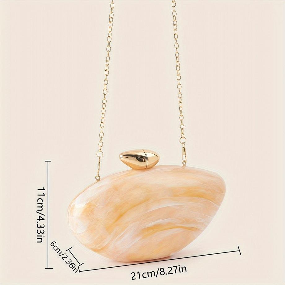Only-bags.store Elegante Marmortasche mit Magnetverschluss und abnehmbarer Kette  