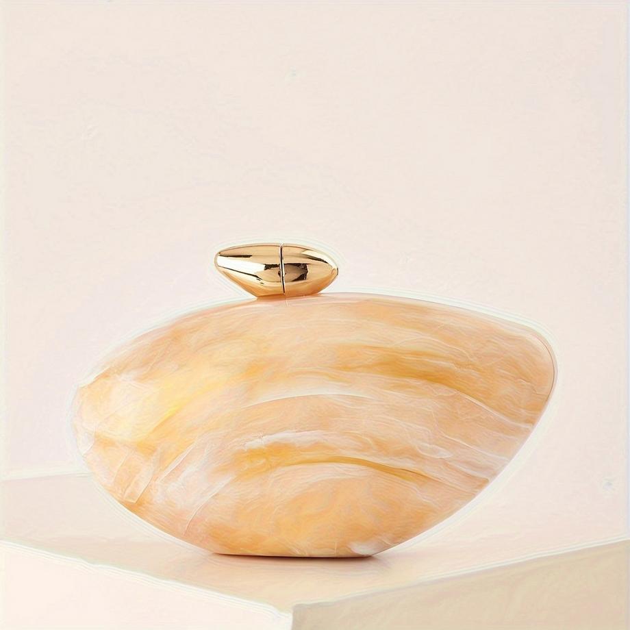 Elegante Marmortasche mit Magnetverschluss und abnehmbarer Kette - Vintage-inspirierte Abendtasche, erhältlich