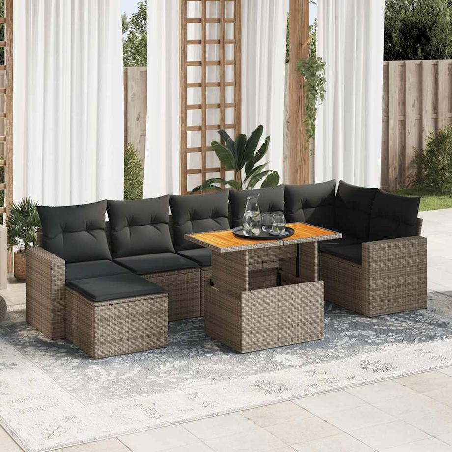 VidaXL Ensemble de canapés de jardin rotin synthétique  