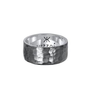 Kuzzoi  Bague Herren Bandring Gehämmert Oxidiert 925 Silber 