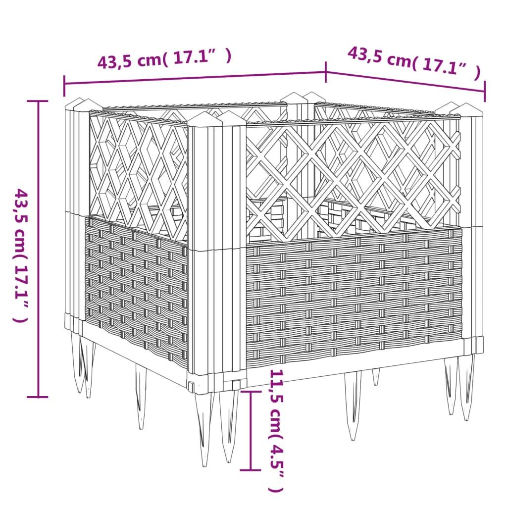 VidaXL fioriera da giardino Polipropilene  