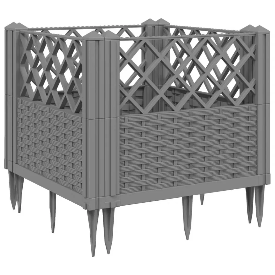 VidaXL - Jardinière polypropylène, One Size, Gris