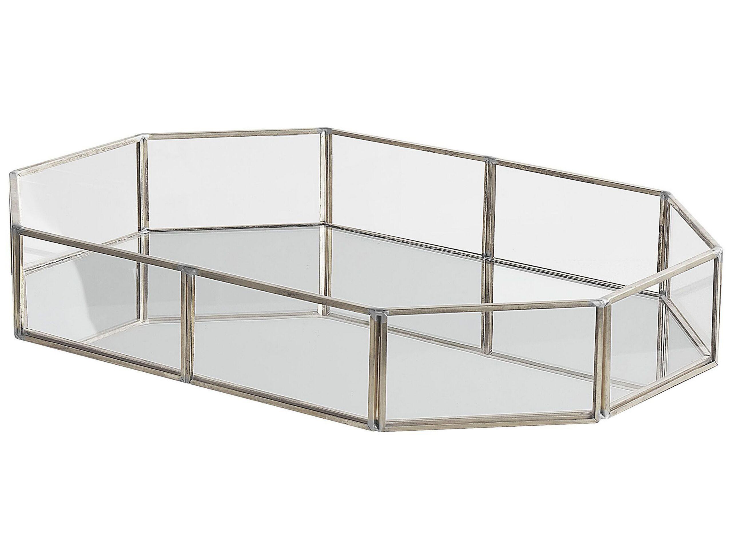 Image of Tablett Aus Glas Modern Chabris Unisex Antikes Silber