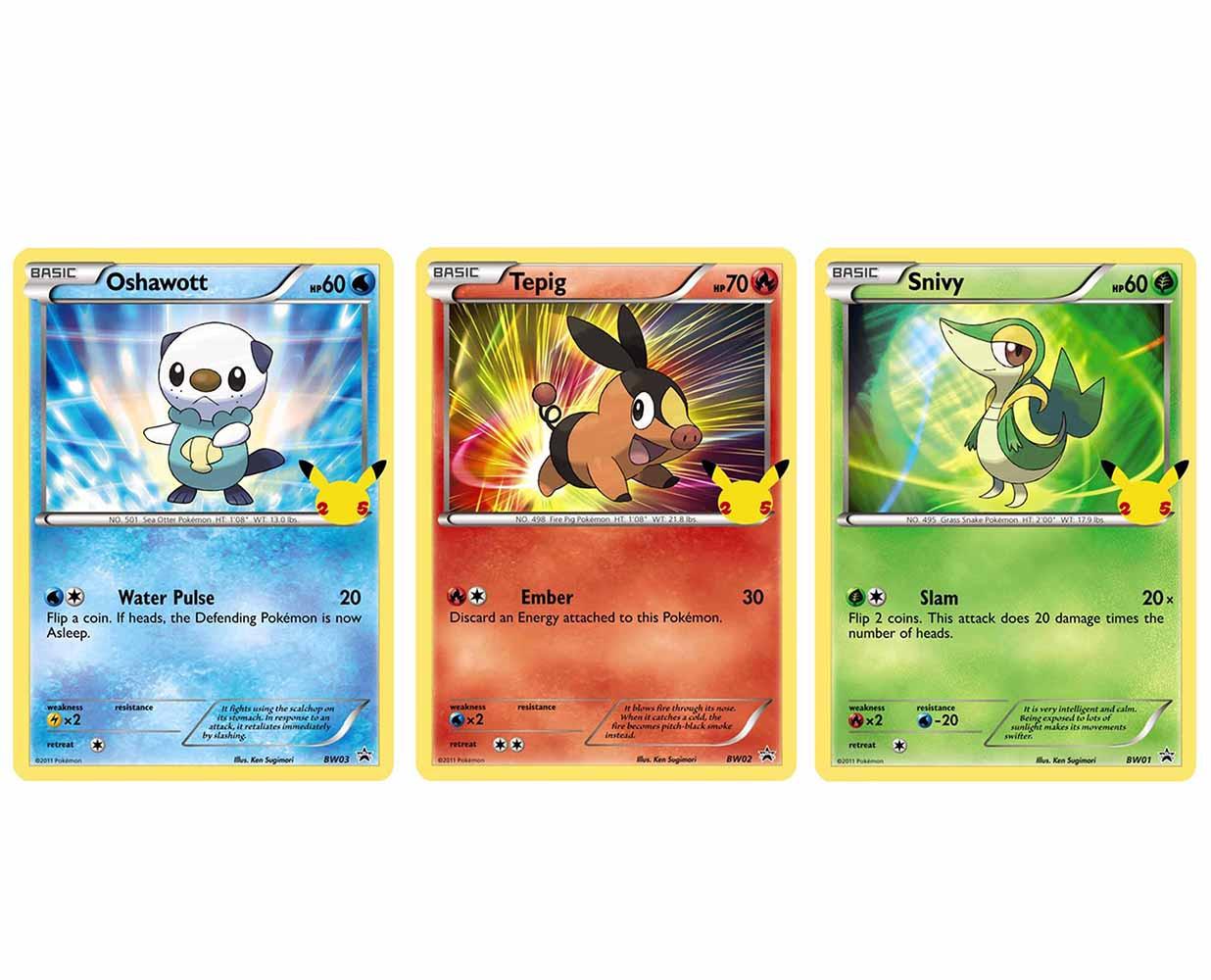 Pokémon  25th Anniversary Unova Starters 3 Pack Jumbo Promos (EN) 