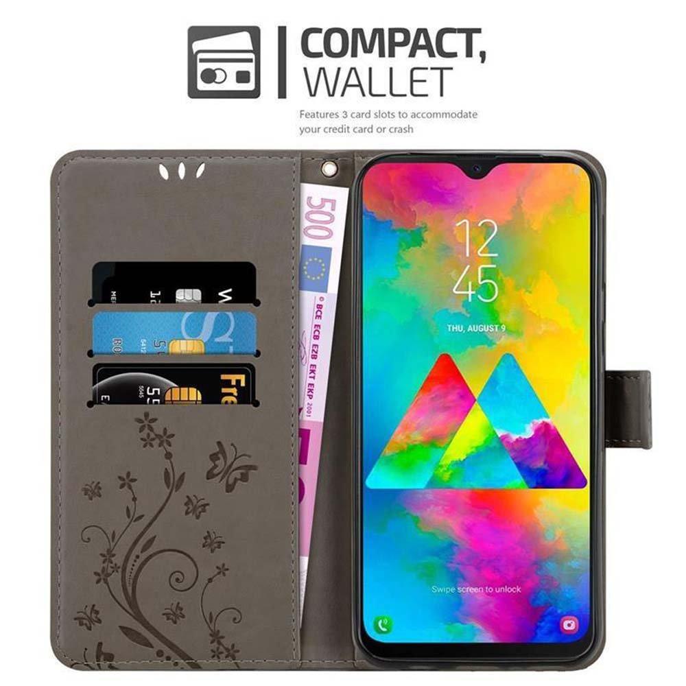 Cadorabo  Hülle für Samsung Galaxy M20 Blumen Design Magnetverschluss 