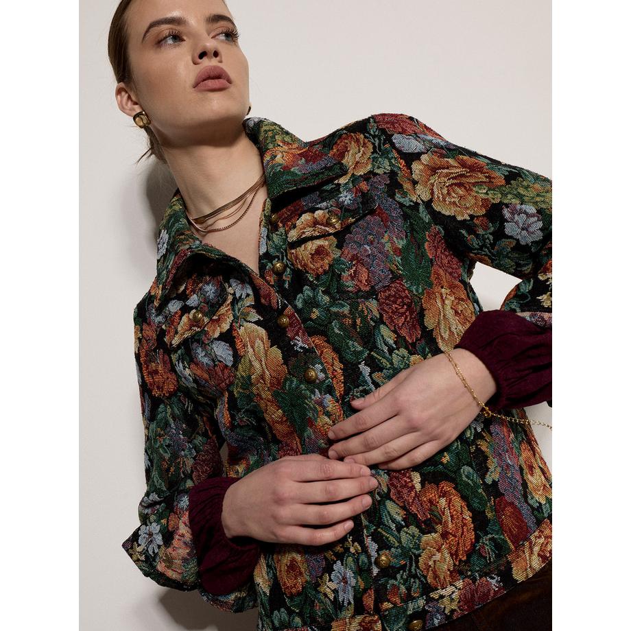 APRICOT Blumen-Tapisserie-Jacke  