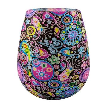 Silikon-Trinkglas mit Muster - Blumen