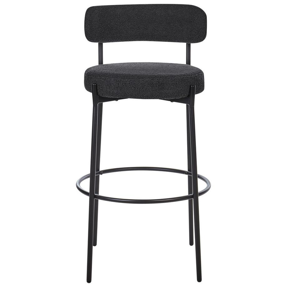 Beliani Lot de 2 chaises de bar en Bouclé Rétro ALLISON  