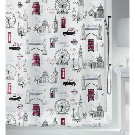 spirella Spirella Riedeau de douche PEVA WESTMINSTER 180x200cm Rouge & Sable  