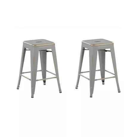 Beliani Set mit 2 Barhockern aus Stahl Modern CABRILLO  