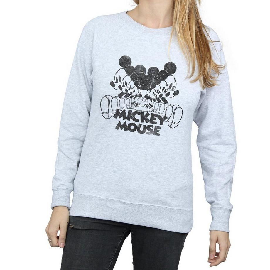 Disney Mickey Mouse Stacked Rundhals-Sweatshirt  
