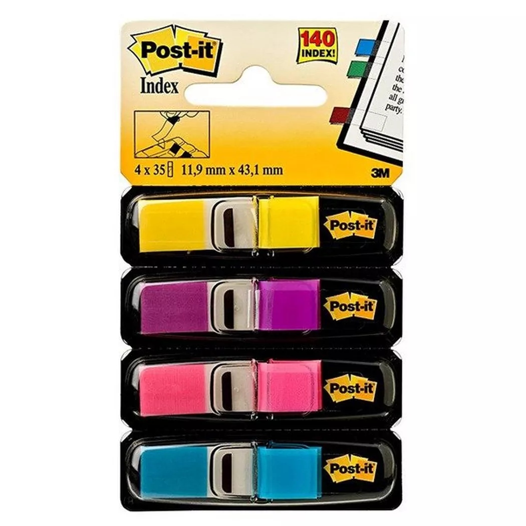 Post-It 7000052572 Sticky Tabs Paper Yellow Purple Pink Turquoise