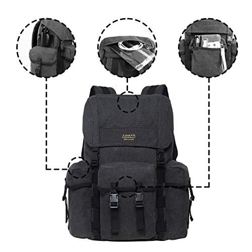 Only-bags.store Canvas Retro Jagd Wanderrucksack mit 14 Zoll Laptopfach  