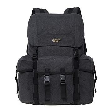 Canvas Retro Rucksack, Vintage Jagdrucksack Wanderrucksack mit 14 Zoll Laptopfach für Arbeit,