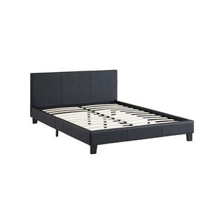 Vente-unique Letto 140 x 190 cm Similpelle Nero + Materasso - CORNELIUS II  