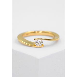 MUAU Schmuck  Solitaire Ring Diamant 0.20ct. Gelbgold 750 