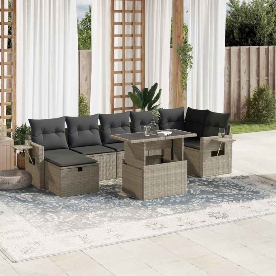 VidaXL Ensemble de canapés de jardin rotin synthétique  