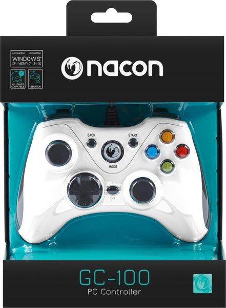 nacon  PCGC-100WHITE Gaming-Controller Weiß USB Gamepad Analog / Digital PC 