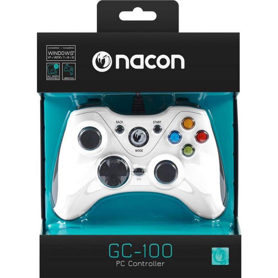 nacon  PCGC-100WHITE Gaming-Controller Weiß USB Gamepad Analog / Digital PC 