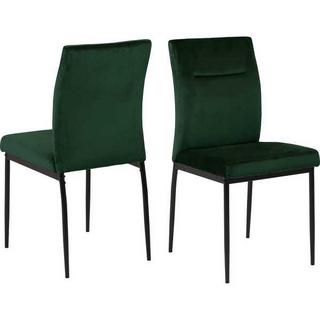 mutoni Sedia da pranzo tessuto verde scuro metallo nero 45x90,5  