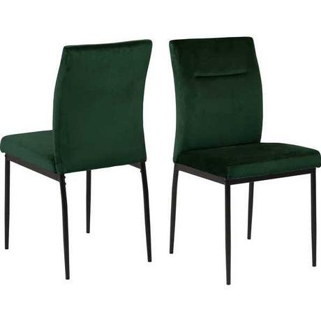 mutoni Sedia da pranzo tessuto verde scuro metallo nero 45x90,5  